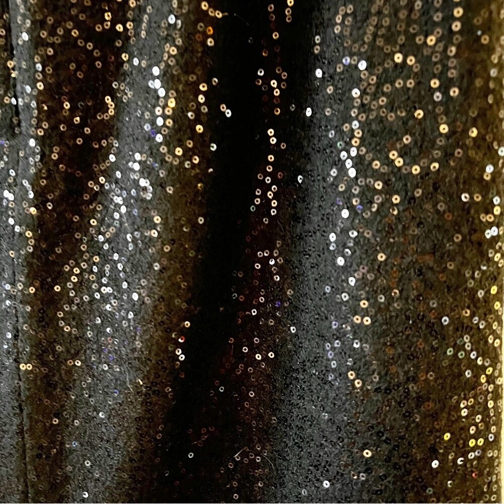 Ann Taylor Black Sequin Skirt Women's Size 12 Wool Blend Pockets Party Wear New - Picture 7 of 7